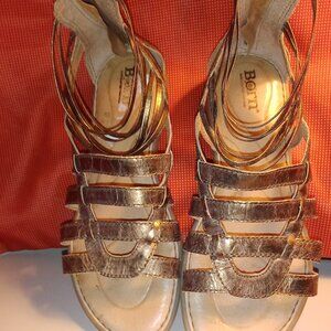 Born Gold Gladiator Sandals 7.5